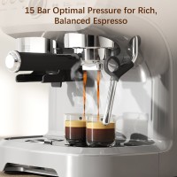 HOMCOM 15-Bar-Kaffeemaschine | Mühle, Dampfgarer — Silber