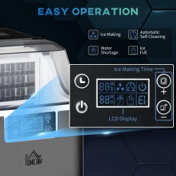 HOMCOM 3.2L Compact Ice Machine | LCD Screen — Black