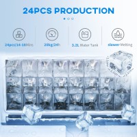 HOMCOM 3.2L Macchina per il ghiaccio compatta | Schermo LCD — Argento