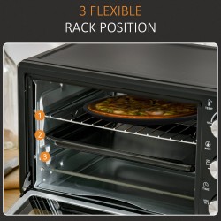 HOMCOM 21L Mini Countertop Oven | Dual Tier, Timer — Black