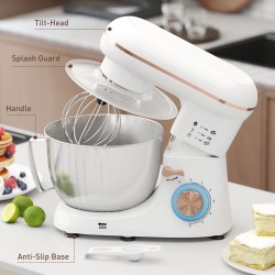 HOMCOM 1300W Köksstativmixer, med tillbehör - Vit