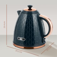 HOMCOM 3000W Hurtigkogende Honeycomb Kedel - Mørkeblå