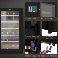 HOMCOM 24-Flaske Vinkøleskab | 65L, Touch Screen — Sort