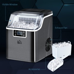 HOMCOM 3.2L Compacte ijsmachine | LCD-scherm — Zwart