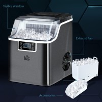 HOMCOM 3.2L Compact Ice Machine | LCD Screen — Black