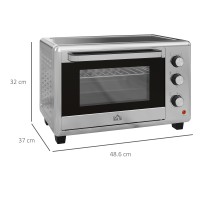 HOMCOM 30L Mini Electric Oven | 60–230°C, Timer — Silver