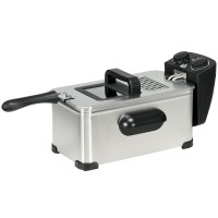 HOMCOM 3L Deep Fat Fryer | Adjustable Temp, Timer, 2000W