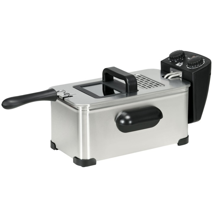 HOMCOM 3L Deep Fat Fryer | Adjustable Temp, Timer, 2000W