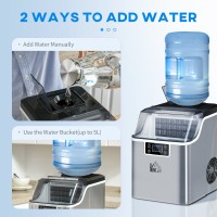 HOMCOM 3.2L Macchina per il ghiaccio compatta | Schermo LCD — Argento