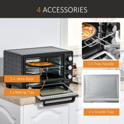 HOMCOM 21L Mini Bordovn | To niveauer, Timer — Sort