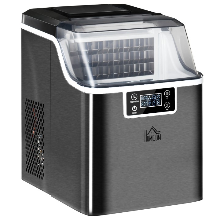 HOMCOM 3.2L Compact Ice Machine | LCD Screen — Black