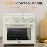 HOMCOM 20L Mini elektrisk ugn | 7 Funktioner, Air Fry — Kräm