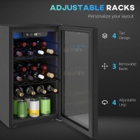 HOMCOM 24-Cave à vin pour bouteilles | 68L, Autoportant — Noir