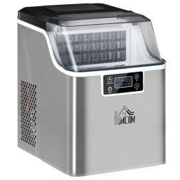 HOMCOM 3.2L Compact Ice Machine | LCD Screen — Silver