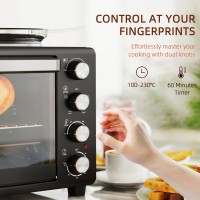 HOMCOM 28L Mini-Ofen mit 2 Kochplatten | Grillen & Backen, 2600W