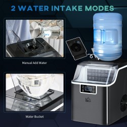 HOMCOM 3.2L Compacte ijsmachine | LCD-scherm — Zwart