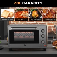 HOMCOM 30L Mini Electric Oven | 60–230°C, Timer — Silver