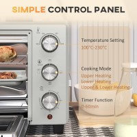 HOMCOM 21L Mini Countertop Oven | Dual Tier, Timer — Silver