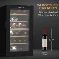 HOMCOM 24-Vinoteca para Botellas | 65L, Pantalla Táctil — Negro