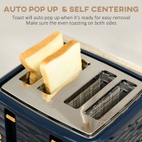 HOMCOM Kettle & 4-Slice Toaster Set | Rapid Boil — Blue