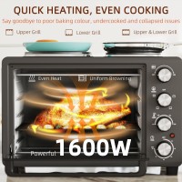 HOMCOM 28L Mini Four avec 2 Plaques Chaudes | Gril et Cuisson, 2600W