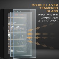 HOMCOM 24-Vinoteca para Botellas | 65L, Pantalla Táctil — Negro