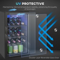 HOMCOM 24-Cave à vin pour bouteilles | 68L, Autoportant — Noir