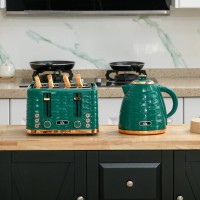 HOMCOM Kettle & 4-Slice Toaster Set | Rapid Boil — Green