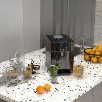 HOMCOM Eismaschine & Wasserspender | 12kg/Tag — Schwarz