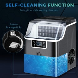 HOMCOM 3.2L Machine à glaçons compacte | Écran LCD — Noir