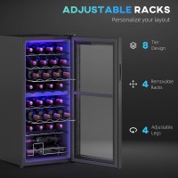 HOMCOM 32-Vinoteca estrecha para botellas, con luces - Negro