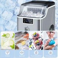 HOMCOM 3.2L Kompakte Eismaschine | LCD-Bildschirm — Silber