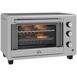 HOMCOM 30L Mini elektrisk ovn | 60–230°C, timer — sølv