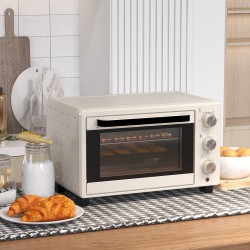 HOMCOM 21L Mini Countertop Oven | Dual Tier, Timer — White