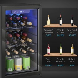 HOMCOM 24-Pulloviinikaappi | 68L, Vapaasti seisova — musta