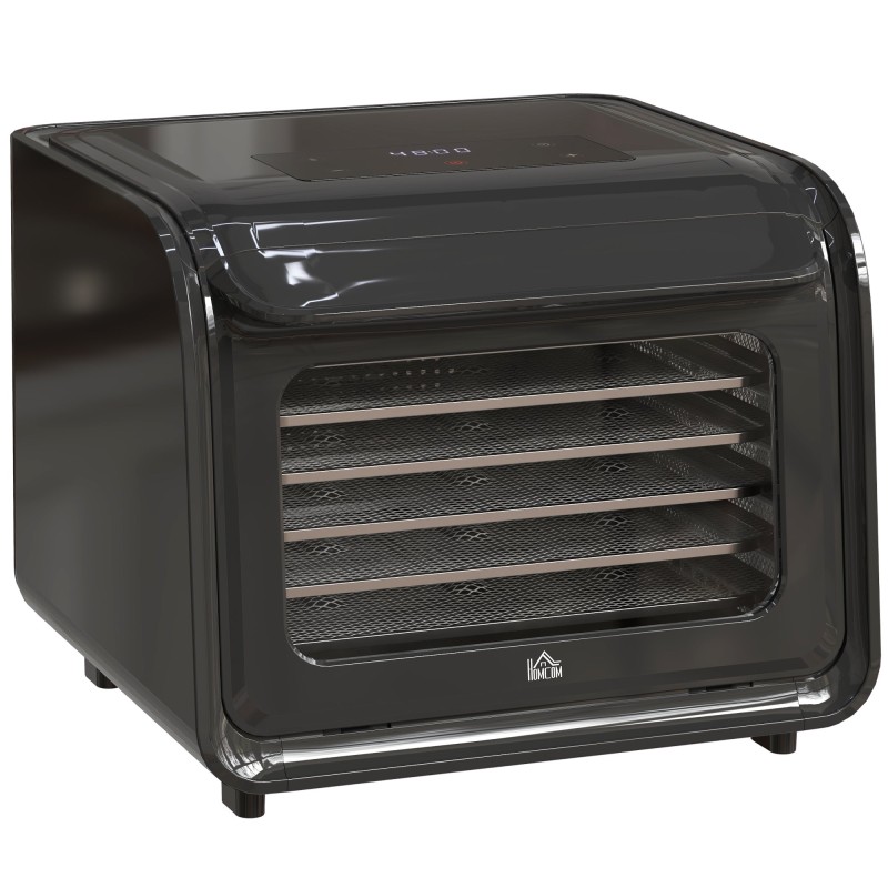 HOMCOM 35-70°C Deshidratador de alimentos de seis bandejas - Negro