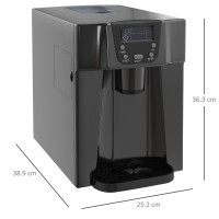 HOMCOM Ice Maker & Water Dispenser | 12kg/Day — Black