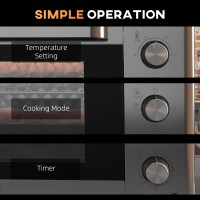 HOMCOM 30L Mini Horno Eléctrico | 60–230°C, Temporizador — Plata