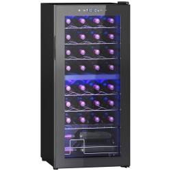 HOMCOM 32-Vinoteca estrecha para botellas, con luces - Negro