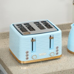 HOMCOM Vannkoker & 4-Skiver Brødrister Sett | 3000W — Lyseblå