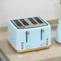 Bollitore HOMCOM & 4-Set Tostapane a Fette | 3000W — Azzurro
