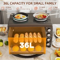 HOMCOM 36L Mini Oven with 2 Hot Plates | Grill & Bake, 2600W
