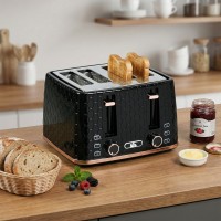 HOMCOM 4-Grille-pain à tranches | Levée haute, 1600W, Arrêt automatique — Noir