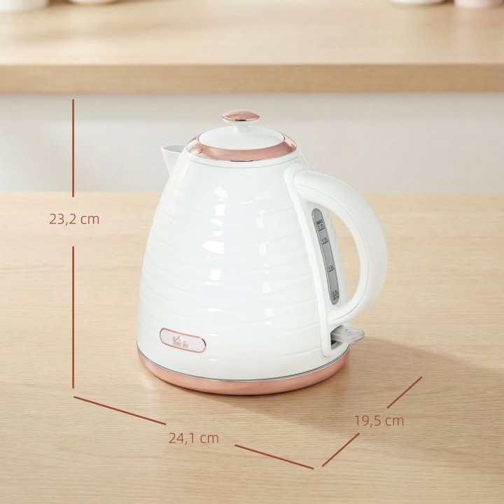 HOMCOM 3kW Rapid Boil Honeycomb Kettle - Cream