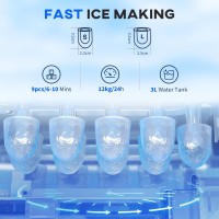 HOMCOM Ice Maker & Water Dispenser | 12kg/Day — Silver