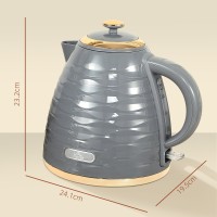 HOMCOM 3Bouilloire en nid d'abeille à ébullition rapide kW - Gris