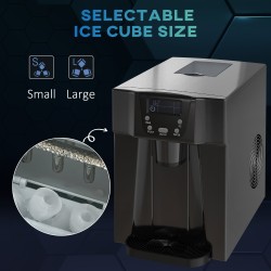 HOMCOM Ice Maker & Water Dispenser | 12kg/Day — Black