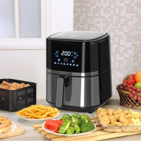 HOMCOM 4.5L Heteluchtfriteuse Oven | 8-met-1, 8 Voorinstellingen, 1500W — Zwart