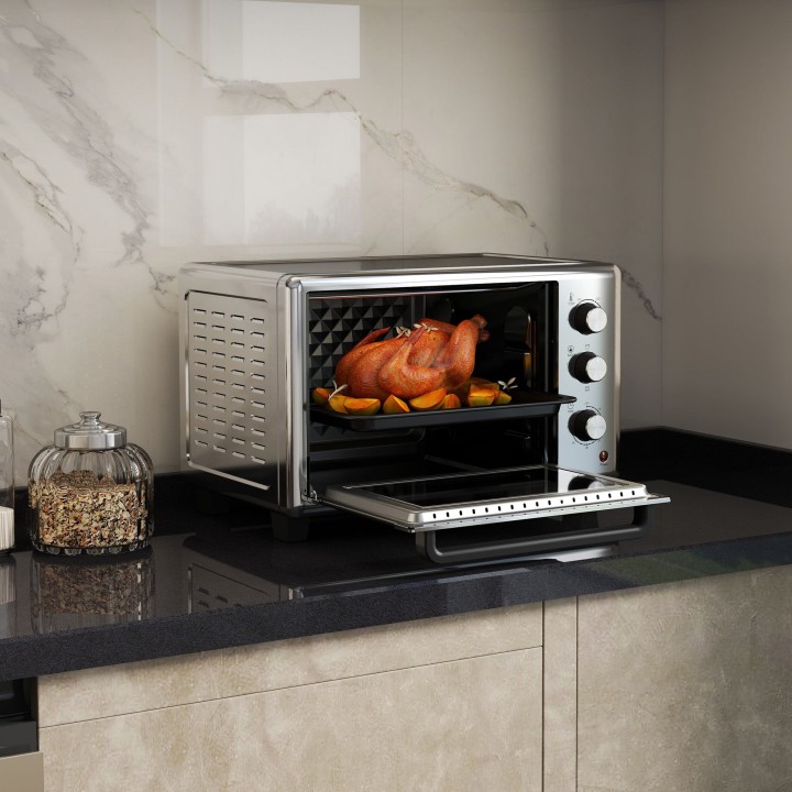 HOMCOM 30L Mini Electric Oven | 60–230°C, Timer — Silver