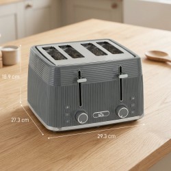 HOMCOM 4-Slice Toaster | 7 Browning Levels, Crumb Tray — Grey